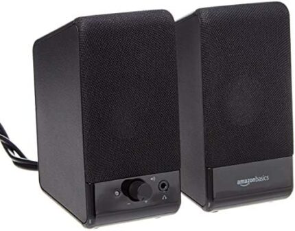 Amazon Basics Computer Speakers for Desktop or Laptop PC , USB-Powered, Black