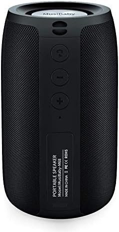 Bluetooth Speaker,MusiBaby Speaker,Wireless,Outdoor, Waterproof,Portable Speaker,Dual Pairing, Bluetooth 5.0,Loud Stereo,Booming Bass,1500 Mins Playtime for Home&Party,Gifts Speaker(Blk)