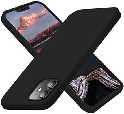 Cordking Designed for iPhone 12 Case, Designed for iPhone 12 Pro Case, Silicone Shockproof Phone Case with [Soft Anti-Scratch Microfiber Lining] 6.1 inch, Black