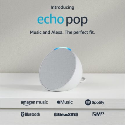 Amazon Echo Pop | Full sound compact smart speaker with Alexa | Glacier White