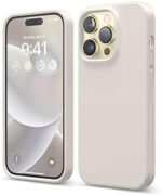 elago Compatible with iPhone 14 Pro Case, Liquid Silicone Case, Full Body Protective Cover, Shockproof, Slim Phone Case, Anti-Scratch Soft Microfiber Lining, 6.1 inch (Stone)